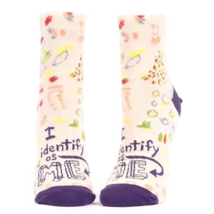 SET OF 6 PAIRS Blue Q Women's Humorous Ankle Socks- I Identify as Me- BRAND NEW - Picture 1 of 1