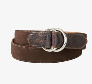 New in Package Mens Westport Suede Leather O-Ring Belt Chocolate 54" Belt - Picture 1 of 6