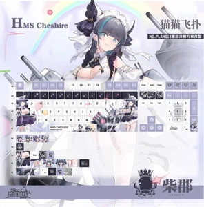 Azur Lane Keycaps HMS Cheshire Anime PBT Dye-sub for Cherry MX Keyboard 130 Keys - Picture 1 of 8