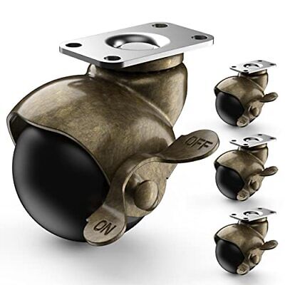 Wheels For Furniture Ball Casters Set Of 4 Antique Furniture Casters Br • 19.48£