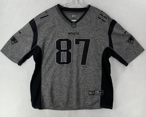 Nike Rob Gronkowski New England Patriots Stitched Jersey NFL Gray/black Rare 2XL Cover
