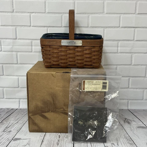 Longaberger 2007 Membership Basket Stripe 7” New Old Stock Box Liner Protector Cover