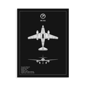 Stampa su Tela su Carta Poster o Quadro Rogan Mark BP Messerschmitt ME262 Black - Imagen 1 de 2