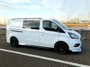 FORD TRANSIT CUSTOM TOURNEO LWB Aluminium Roof Bars Roof Rails Set BLACK 13-19 - Picture 1 of 3