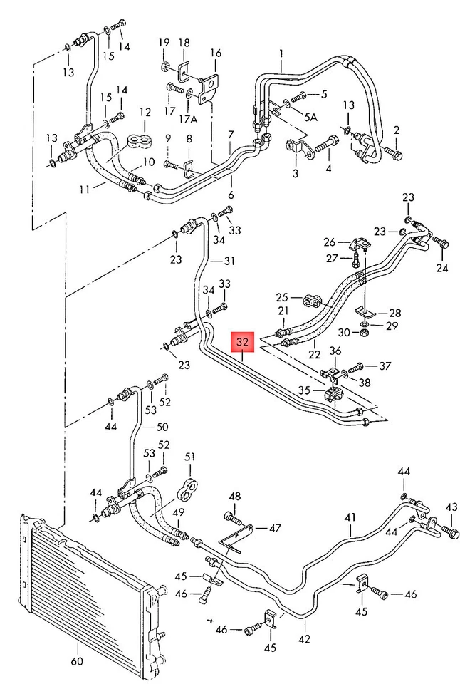 Línea de presión de aceite original AUDI VW SKODA A4 Avant S4 quattro Passat 8D0317821K Foto 1 de 1