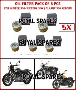 "OIL FILTER PACK OF 5" Fit For Royal Enfield Hunter 350/Meteor 350 & Classic 350 - Picture 1 of 11