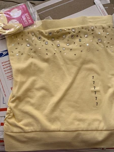Limited Too Justice Yellow Sequins Tube top With straps size 7 Wear 3 Ways - Picture 1 of 5