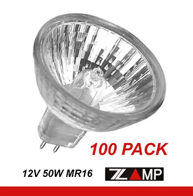 BULK 100 x 12V 50W MR16 Halogen Light Lamps Globes Bulbs Dimmable - Image 1 of 4