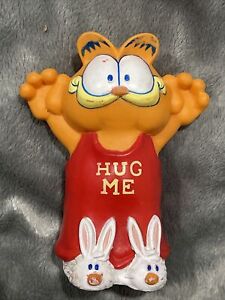 Vintage Garfield Cat Rubber Vinyl Figure Squeak Toy Hug Me 1990 Remco Fast Ship