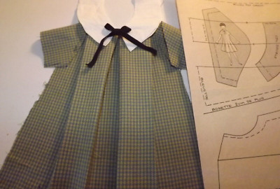 Ensemble Robe Culotte Pour Poupée Ancienne Bleuette (réf: B1