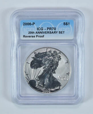 2006-P American Silver Eagle Anniversary Set Reverse Proof PR70 ICG - Image 1 of 4