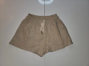 Love Tree linen Short Drawstring Shorts Tan Beige Size Small - Picture 1 of 6