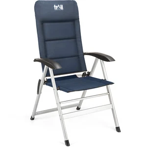 Reclining Camping Chair Folding Aluminium Garden Recliner Sponge Padded Trail - Picture 1 of 21