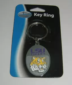 LSU Tigers 3-D Metal Key Chain NCAA Licensed (Oval) - Picture 1 of 3