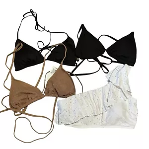 New Shade & Shore Lot Of 4 Bikini Tops Size Large 12-14 Bathing Suit Swim - Picture 1 of 4
