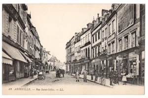 VILLAGERS AT RUE SAINT-GILLES ABBEVILLE FRANCIA POSTAL CARTA POSTAL 102120 P - Imagen 1 de 2