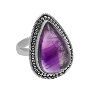 Anillo de plata de ley 925 maciza amatista talla 7,25 AR-7258 - Imagen 1 de 1