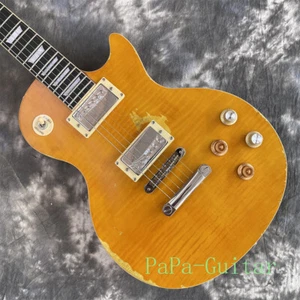 Guitarra eléctrica Kirk Hammett Relic 1959 LP amarilla tapa de arce flameado pastillas H-H - Imagen 1 de 7
