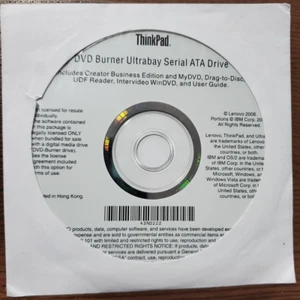 Lenovo Thinkpad DVD Burner Ultrabay Serial ATA Drive Software Disc P/N: P43N3222 - Picture 1 of 4