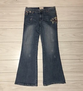 Smash Womens Chic Floral Embroidered Low-Rise Bootcut Jeans Sz 13 - Picture 1 of 10