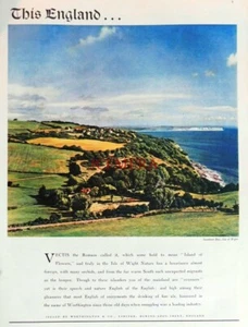 Bass & Worthington Beers Advert (Sandown Bay, I.O.W.) - Original 1952 Print - Foto 1 di 1