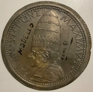 PAPA PAOLO VI° PONTEFICE MAX PLACCA BRONZO PRODUZIONE MEDAGLIA OPUS AFFER - Picture 1 of 6