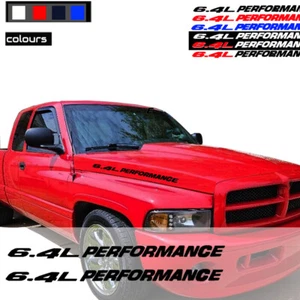 6.4L PERFORMANCE Hood Car sticker decal emblem For Dodge Ram 1500 2500 3500 2pcs - Picture 1 of 19