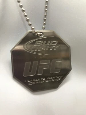 Bud Light UFC Ultimate Fighting Championship Pendant  On 26-Inch Rice Ball Chain - Image 1 of 4
