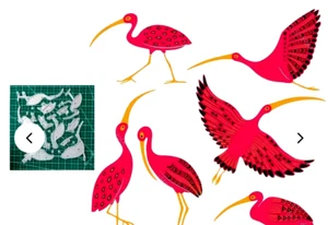 Scarlet Ibis Birds Roseate cucchiaio zone umide costiere fustelle metallo standard sottile - Foto 1 di 1