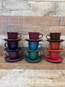 Juego de tazas de té y platillos Fiestaware Fiesta Nuevo Homer Laughlin Tú eliges el color - Imagen 1 de 4