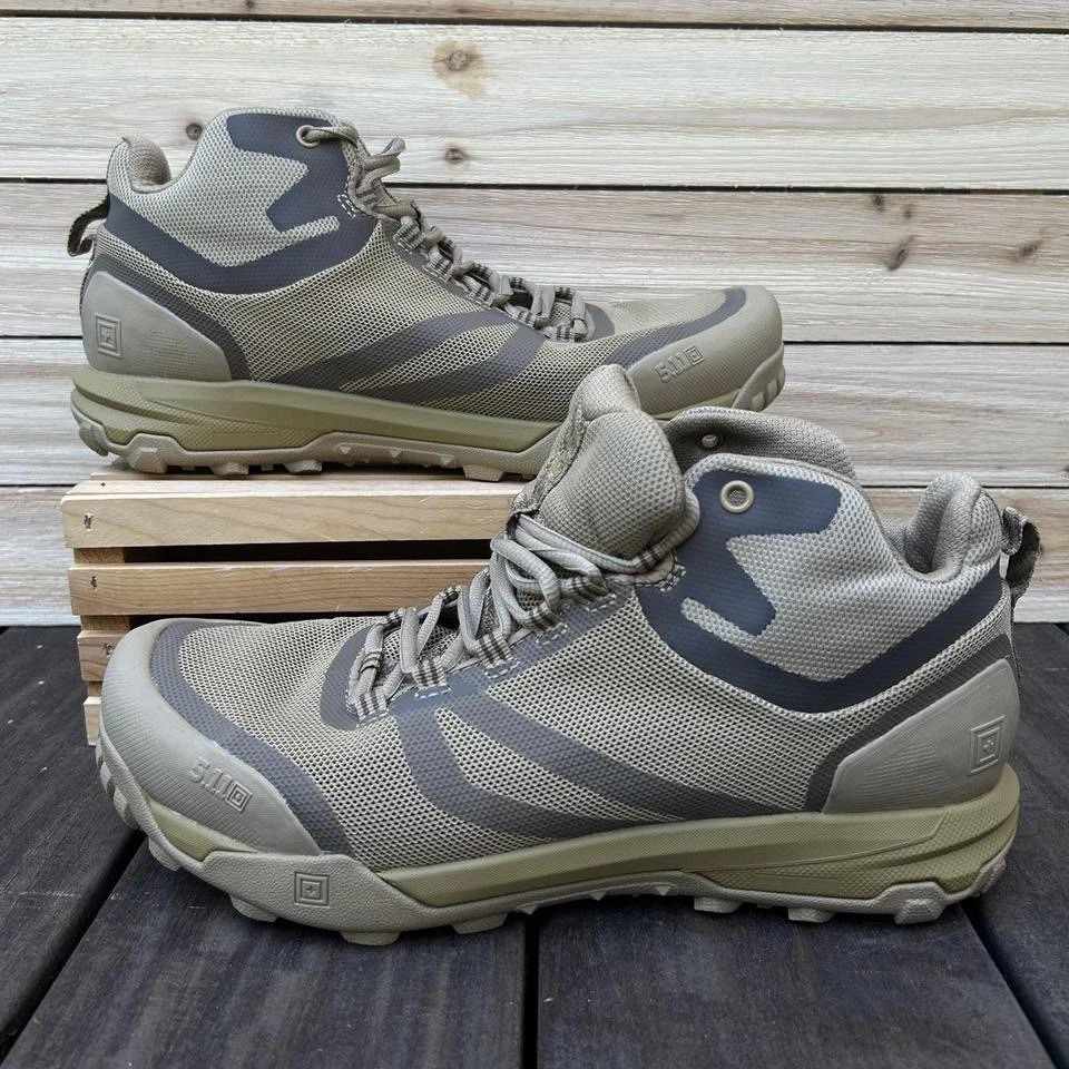 Tan Tactical 5.11 A/T Mid Boot Coyote Rubber Work Hiking Boots - Men’s 11.5 - Image 1 of 4