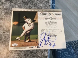 Dennis Eckersley Signed HOF Induction Day 8x10 Photo Card Auto WITH HOF 2004 - Picture 1 of 3