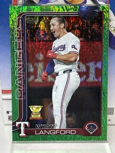 2025 TOPPS BASEBALL SERIES 2 - Wyatt Langford #455 - Holo Foil Green /99 - Picture 1 of 4