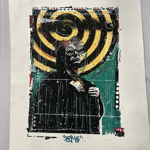 Original Wood Cut Screen Print, Traditional Art Form, ‘BUG’ Unknown Artist - Picture 1 of 6