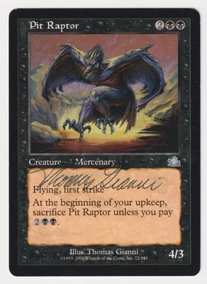 Signed Pit Raptor Proof HP Prophecy Artist Thomas Gianni 2000 WOTC MTG Magic AP! - Image 1 of 2