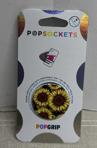 PopSockets PopGrip Phone Grip Stand Swappable Top SUNFLOWER POWER Brand New - Picture 1 of 3