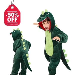 Kids Dinosaur Kigurumi Costume - Unisex Animal PJs Play Outfit UK NEW - Picture 1 of 13