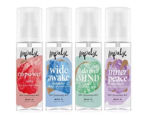 4 x 150ml Impulse Wide Awake, Balanced Mind, Empower, Inner Peace Body Mist - Picture 1 of 4
