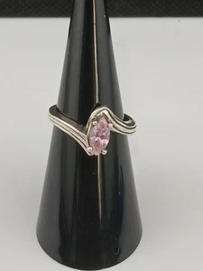 925 STERLING SILBER VINTAGE rosa cz Marquise Stein Gr. 5,5 Damen Ring - Bild 1 von 9