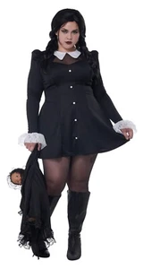 Gothic Wednesday Adams Family Min Dress Plus Size Costume - Picture 1 of 1