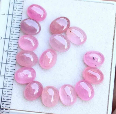 Anillo de piedras preciosas sueltas corte cabujón ovalado rubí rojo rosa natural de 35,00 quilates tamaño Foto 1 de 4