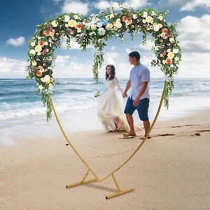 Kit espositore cornice arco palloncino metallo dorato a forma di cuore 210 cm (6,89 piedi) amore - Foto 1 di 15