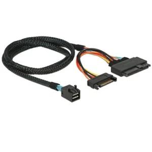Câble mini SAS U.2 SFF-8639 68P droit + PWR vers SFF-8643 36P pour SSD 2,5 NVMe - Photo 1/3