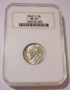 NGC 1943 P Jefferson Silver Nickel MS67 OH - Picture 1 of 2