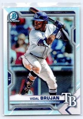 2021 Bowman Chrome Vidal Brujan Refractor /499 Tampa Bay Rays Prostect #BCP19 - Image 1 of 2