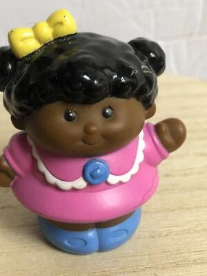 Little Tikes, African-American Girl, in PINK shirt  Little People Figure - Image 1 of 4