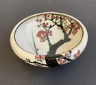 Japanese Pottery Bowl Shino Oribe Raku Cherry Blossoms Signed