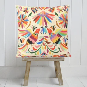 Multi-coloured Bird Cushion Cover Retro Decorative Abstract Mexican Otimo Gift - Picture 1 of 13