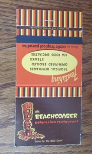 TIKI BAR STREICHHOLZHEFT BEACHCOMBER POLYNESISCHES ESSEN CALGARY EDMONTON WINNIPEG VICTORI - Bild 1 von 3