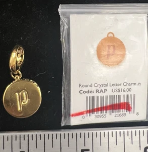 Spartina Round Crystal Letter (P) Charm - Picture 1 of 3